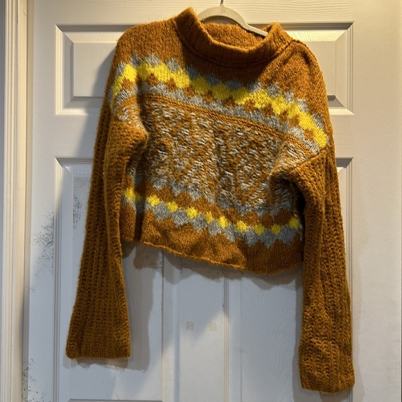 Free People Alpine Wool Blend Chunky Knit Sweater S - Picture 2 of 7